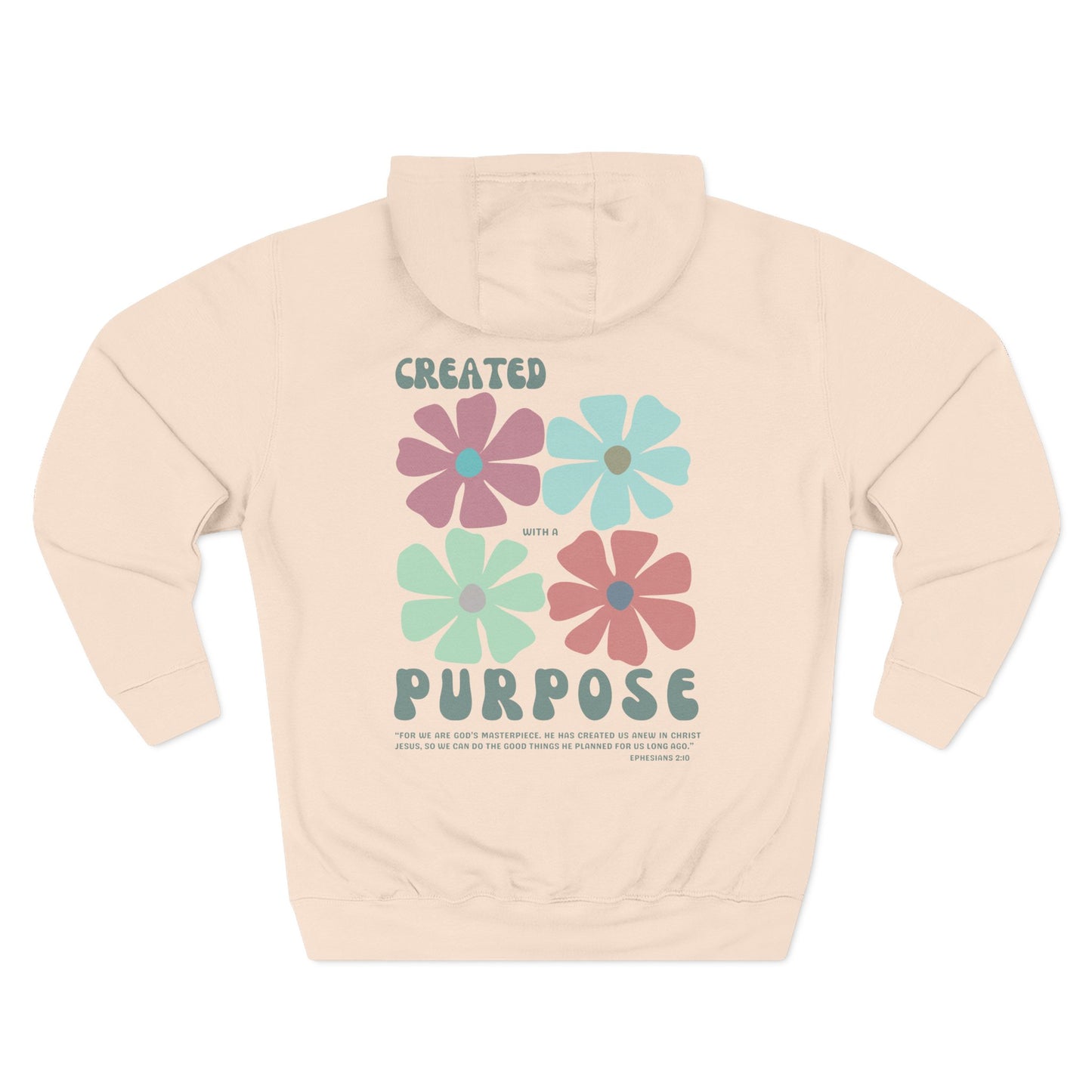 Fleece Hoodie - Ephesians 2:10 Bible Verse Design