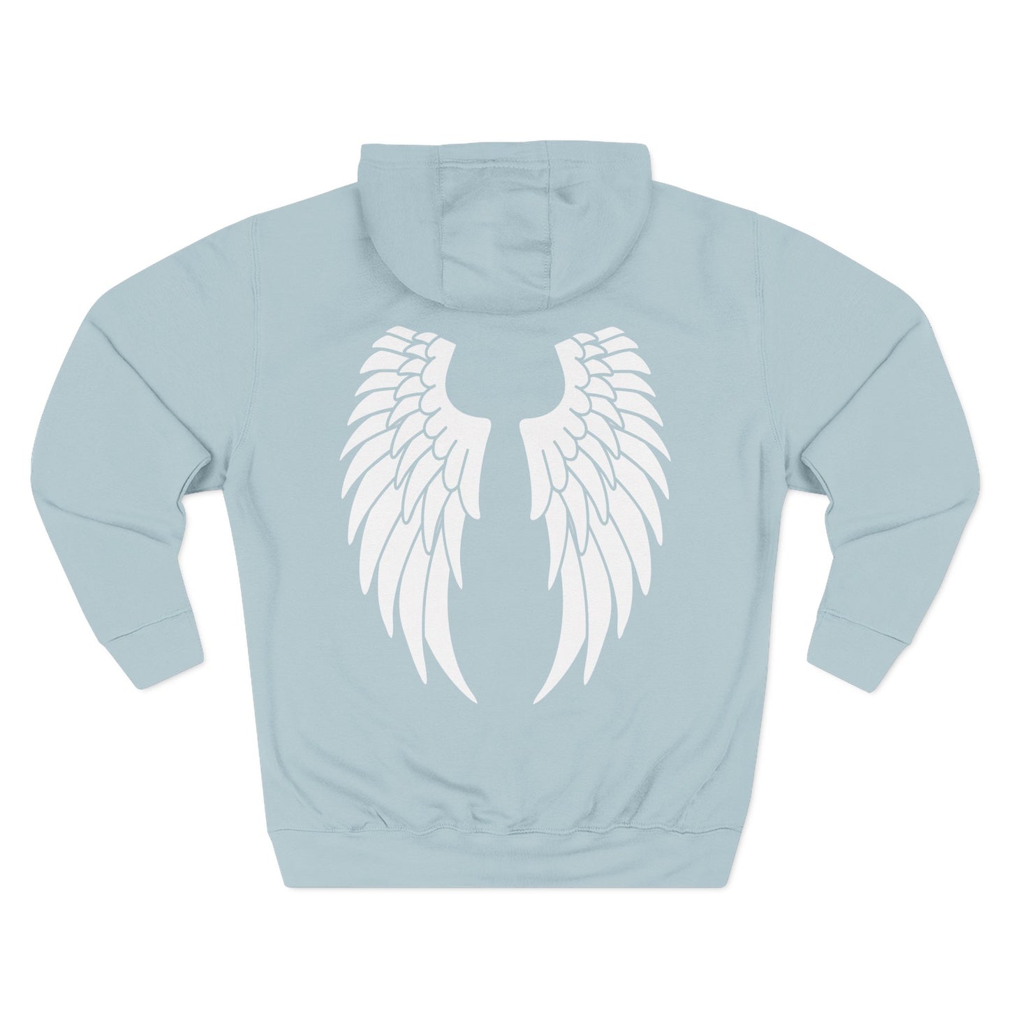 Protected Angel Wings Hoodie — 'PROTECTED' Front Text & White Wing Back Graphic