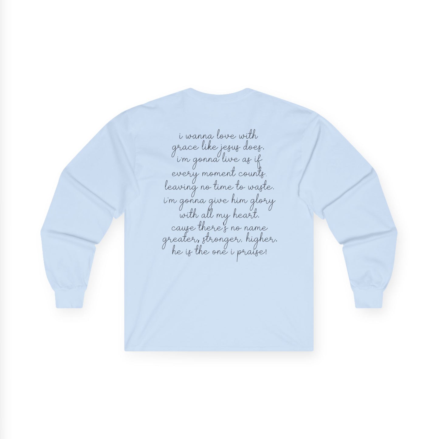 Long Sleeve Tee — Minimal Script "God Is My Anchor" Inspirational Shirt