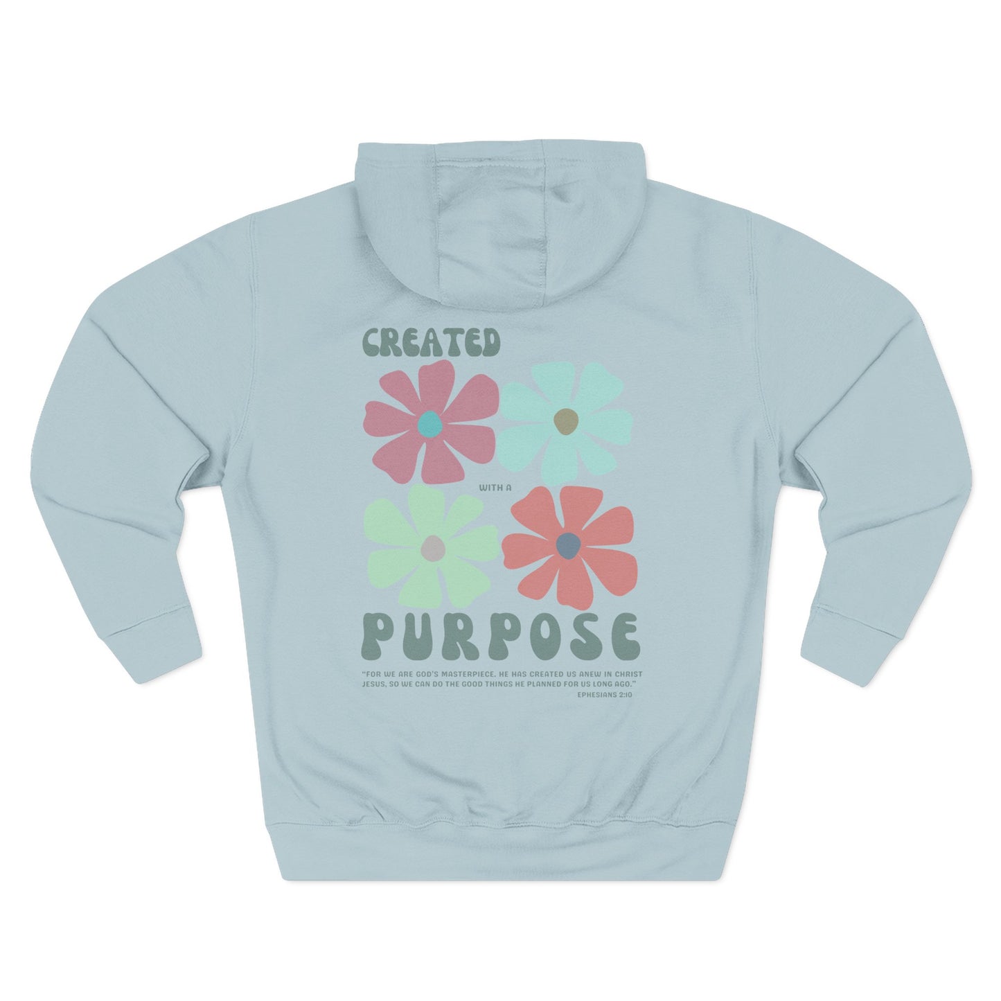 Fleece Hoodie - Ephesians 2:10 Bible Verse Design