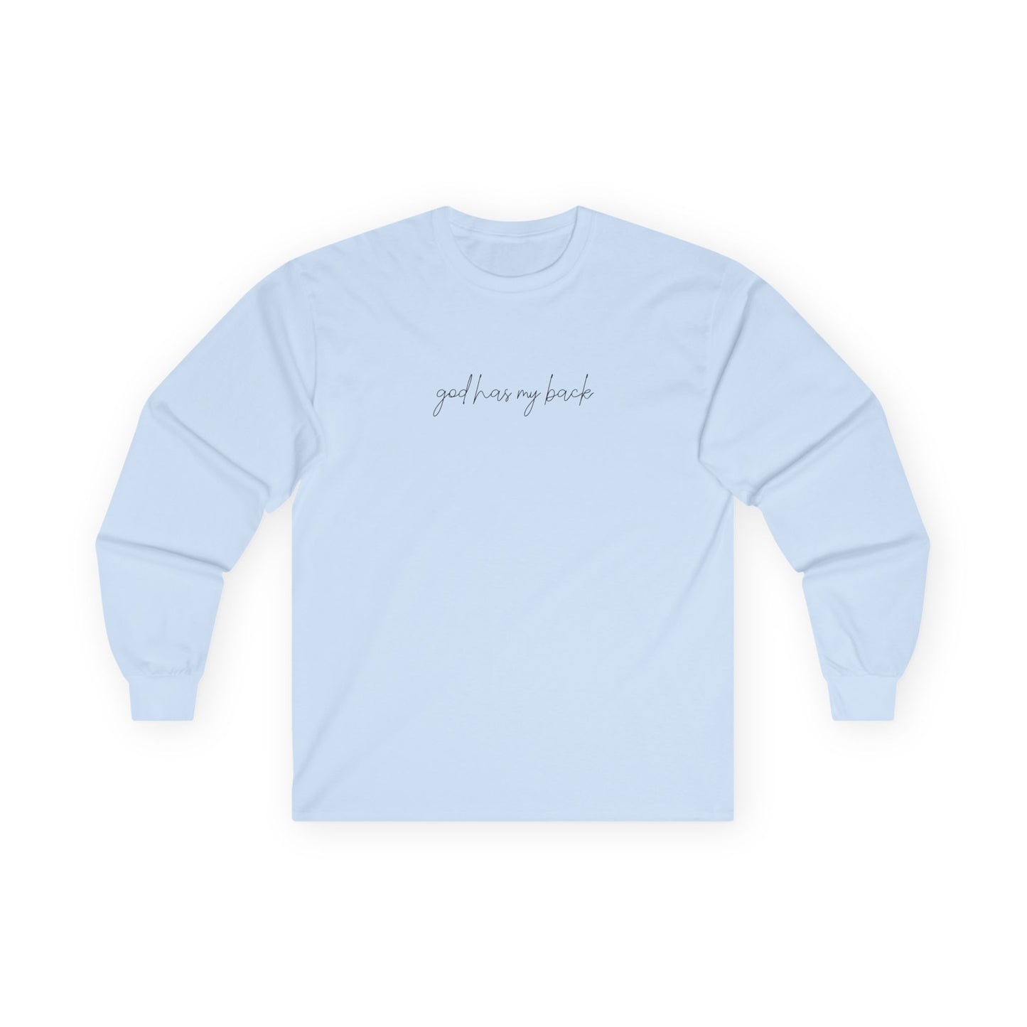 Long Sleeve Tee — Minimal Script "God Is My Anchor" Inspirational Shirt