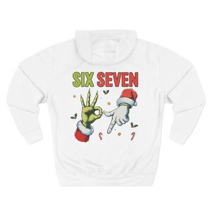 Fleece Hoodie - Funny Christmas Hoodie with '67' Design