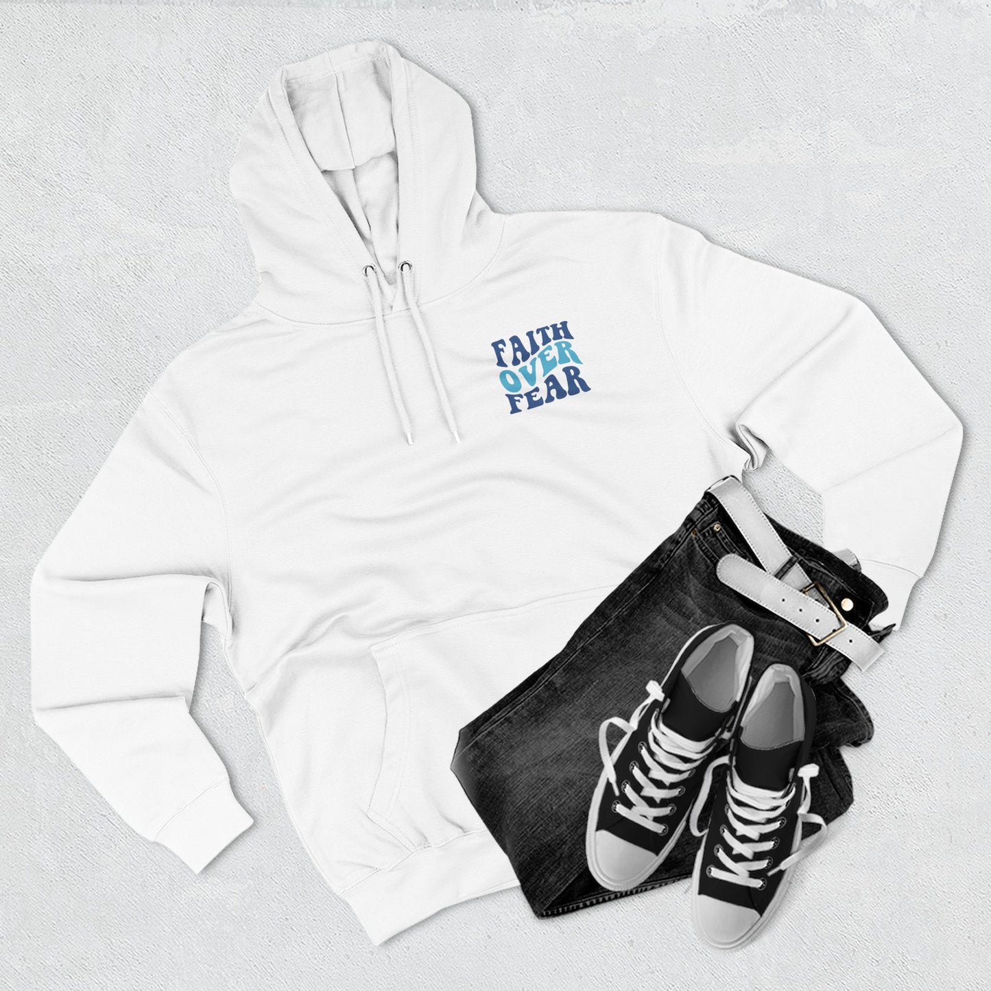 Faith Over Fear Fleece Hoodie - Inspirational Comfort for Everyday Wear