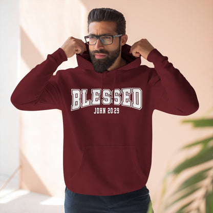 Blessed Three-Panel Hoodie - Faith-Inspired Fleece Sweatshirt