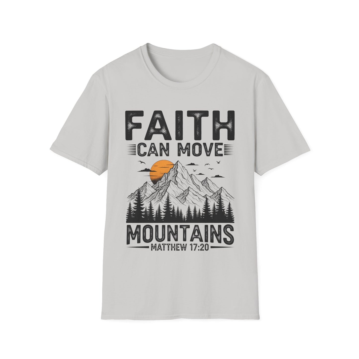 Faith Can Move Mountains T-Shirt — Matthew 17:20 Christian Mountain Graphic Tee