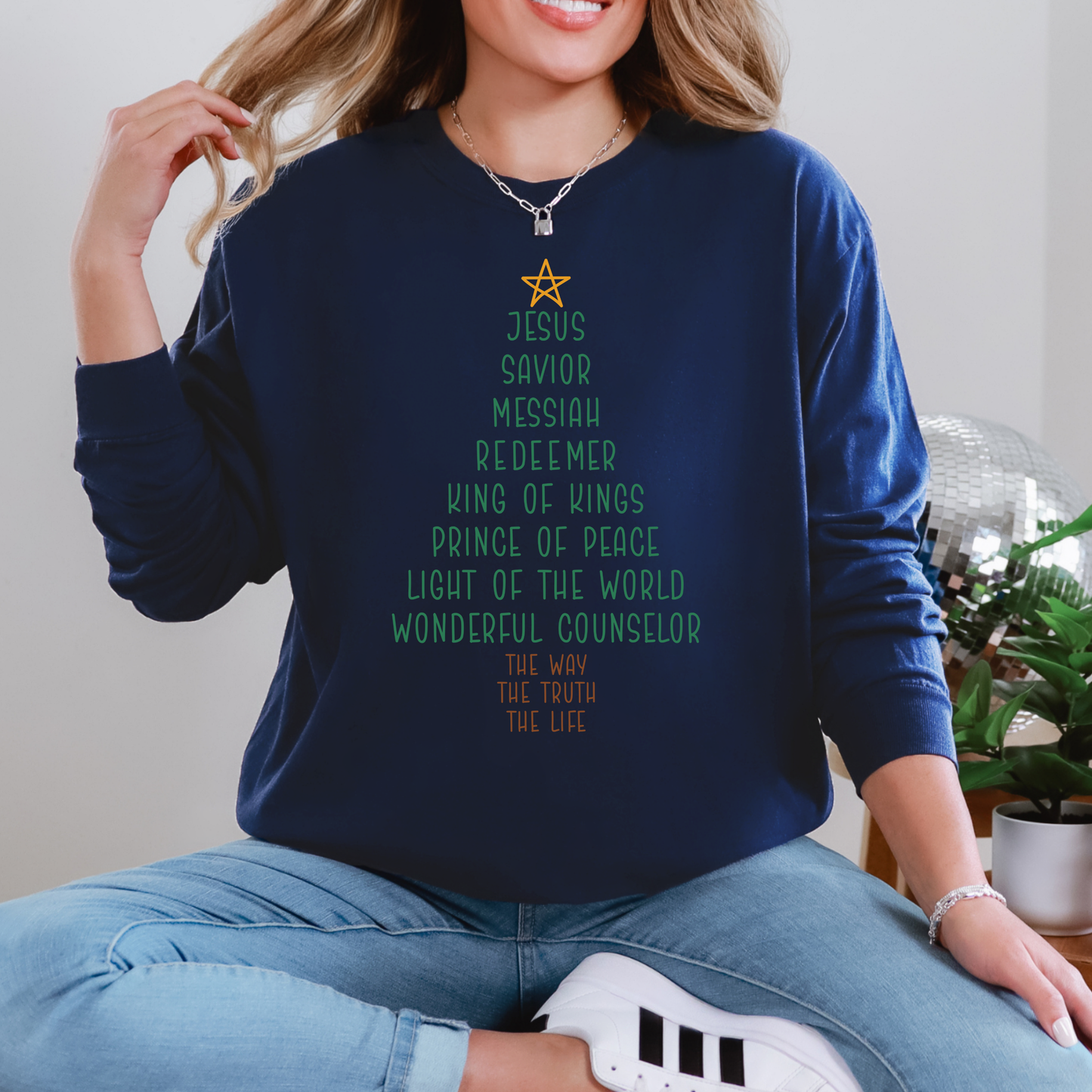 Christian Holiday Long Sleeve T-Shirt - 'Jesus, Savior, Redeemer'
