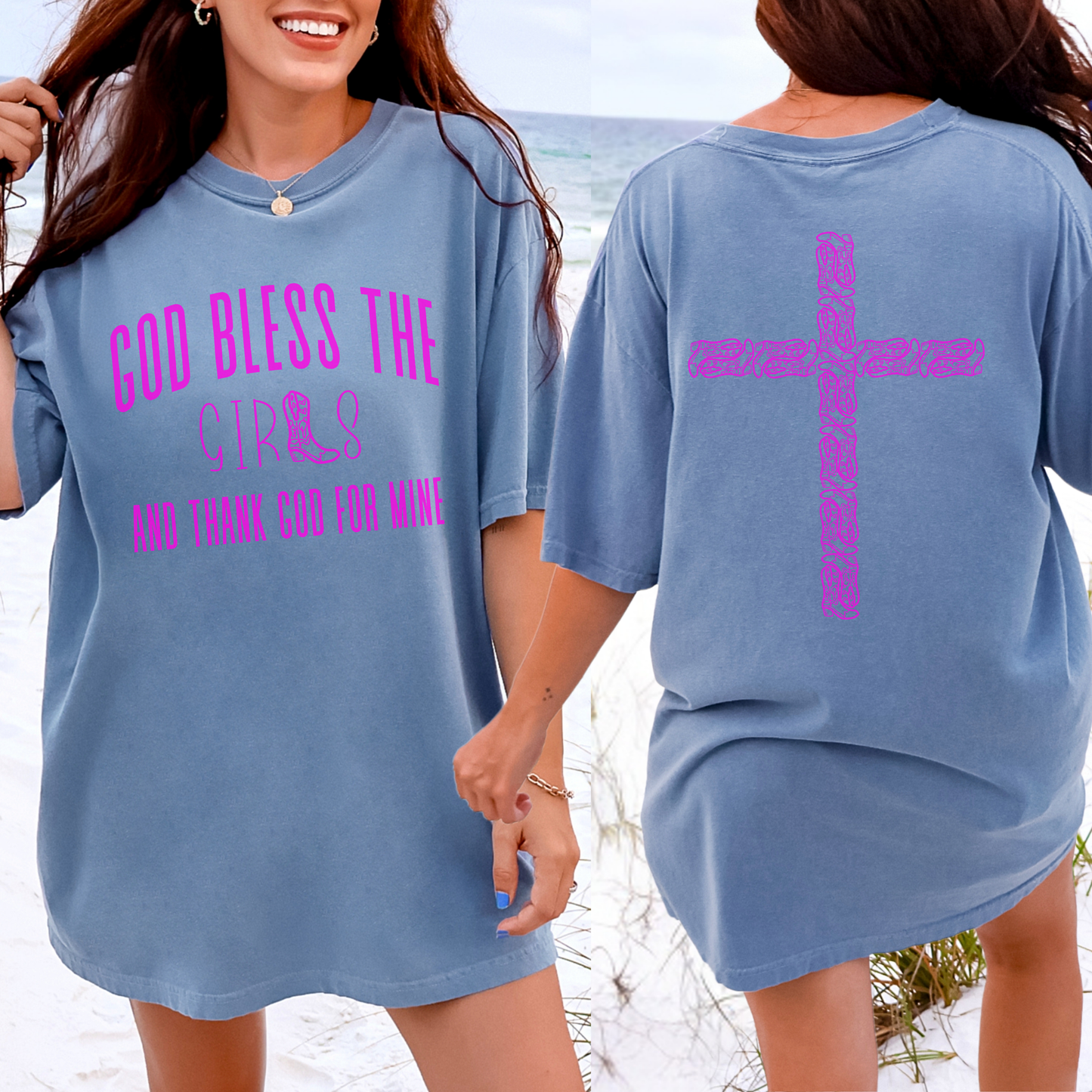 God Bless The Girls Pink T-Shirt