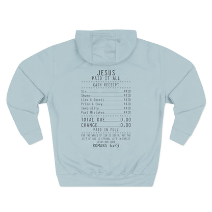 Jesus Paid It All Hoodie light blue