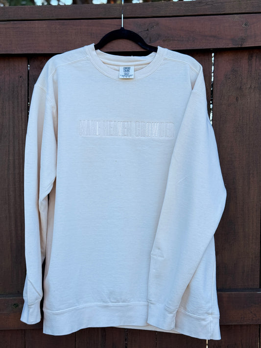 Make Heaven Crowded Embroidered Comfort Colors Sweatshirt