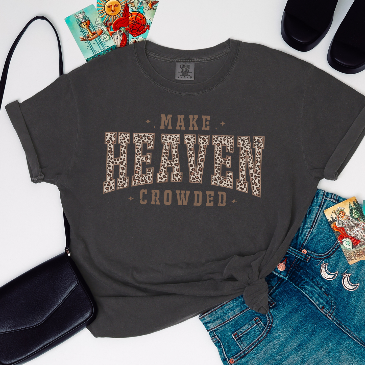 Make Heaven Crowded - Leopard Print Graphic T-Shirt
