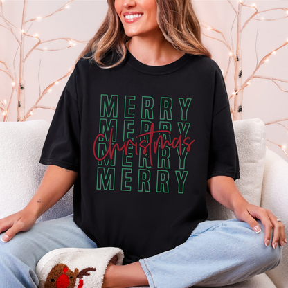 Merry Christmas Unisex Garment-Dyed T-Shirt