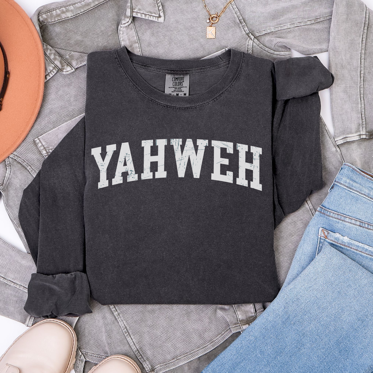 Yahweh Long Sleeve Shirt, Spiritual Apparel, Faith Fashion, Cozy Gift, Casual Wear, Everyday Comfort, Religious Tee