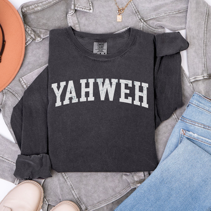 Yahweh Long Sleeve Shirt, Spiritual Apparel, Faith Fashion, Cozy Gift, Casual Wear, Everyday Comfort, Religious Tee