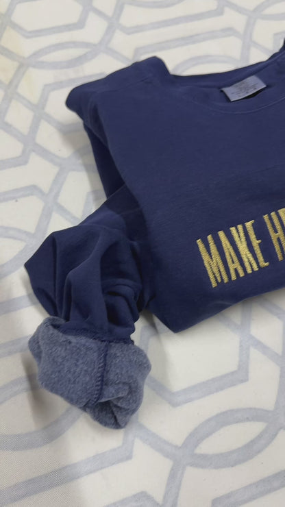 Make Heaven Crowded Embroidered Comfort Colors Sweatshirt